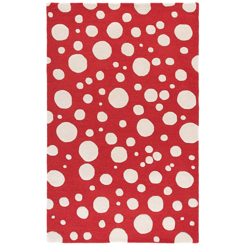 Tapis rouge / ivoire Camey, Rectangle 4 pi x 6 pi