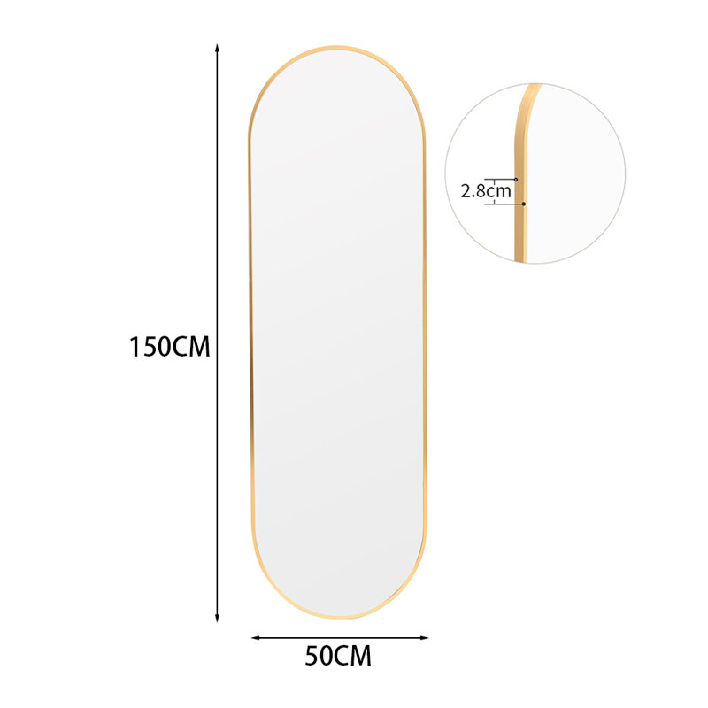 Oval Wall Full Length Mirror, 120 cm H x 40 cm W