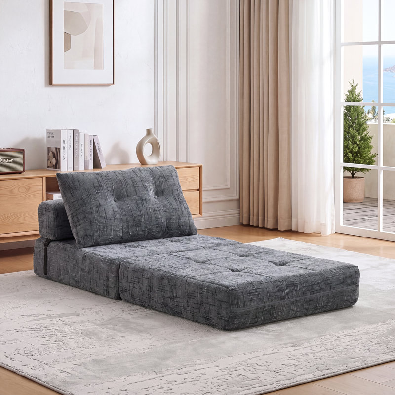 1 Seater Chenille Sofa Bed, Black