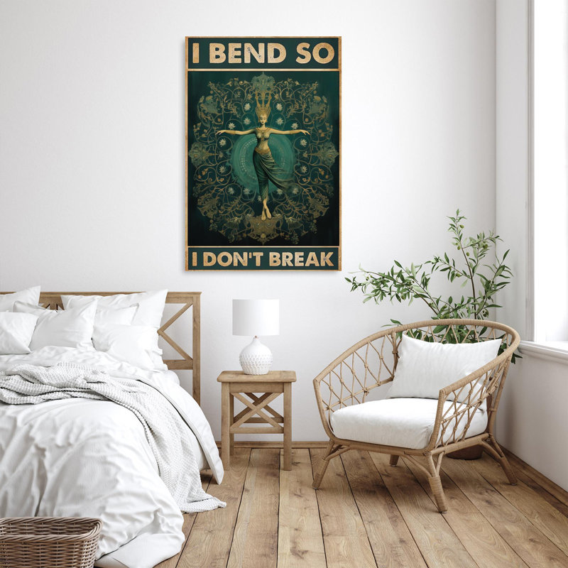 Impression sur toile Koerick Yoga I Bend So I Dont Break On, H 36 po x l 24 po x P 1,25 po