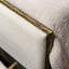 Lit à panneau tapissier en métal martelé beige Lalia-851942045-851546699