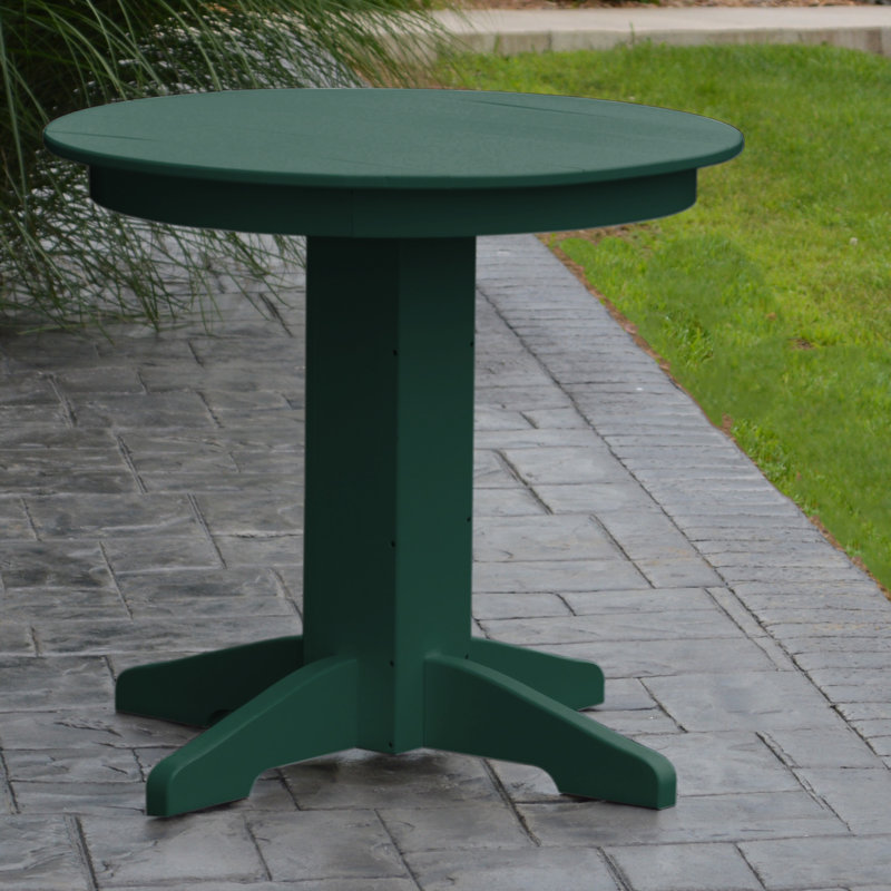 Nettie Round Outdoor Dining Table , 33'' in. W 33'' in. D, Turf Green