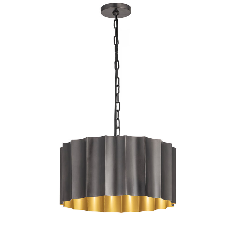 Luminaire suspendu simple Allegra, Bronze industriel / or