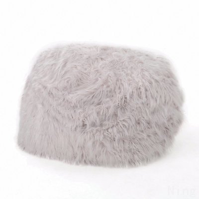 Pouf rond en fausse fourrure 5 pieds, lavande