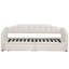 Lit de jour rembourré avec design extensible, tiroirs et DEL-1832244956