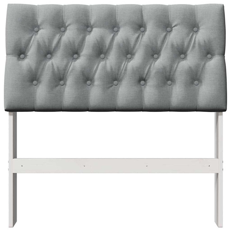 Solid Wood Headboard, UK Single - DE 90 x 190 cm, White, Light Grey
