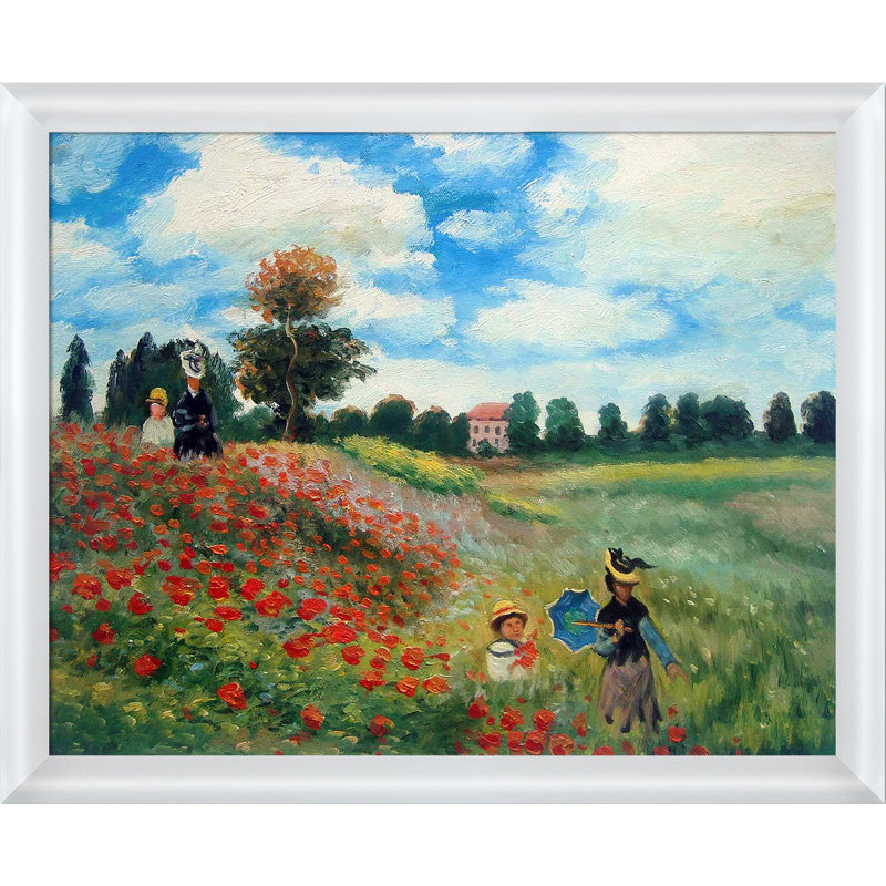 «Poppy Field in Argenteuil» par Claude Monet, peinture sur toile encadrée, H 18,75 po x l 22,75 po x P 2 po
