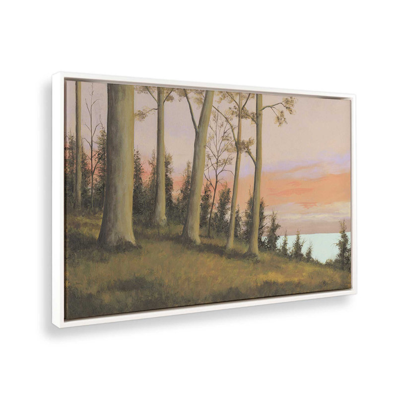 Impression sur toile, "Télécommande Lakeshore II" par Michael Willett, «Floater», reproduction encadrée sans passe-par, Blanc