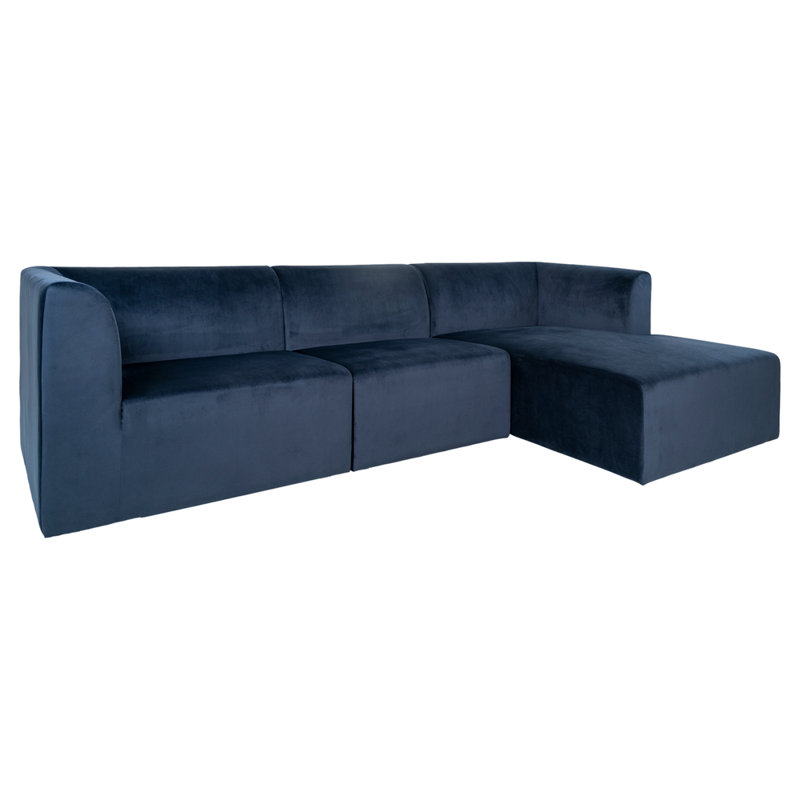 Kronborg 3 Seater Corner Sofa , Right Hand Facing, Navy Blue