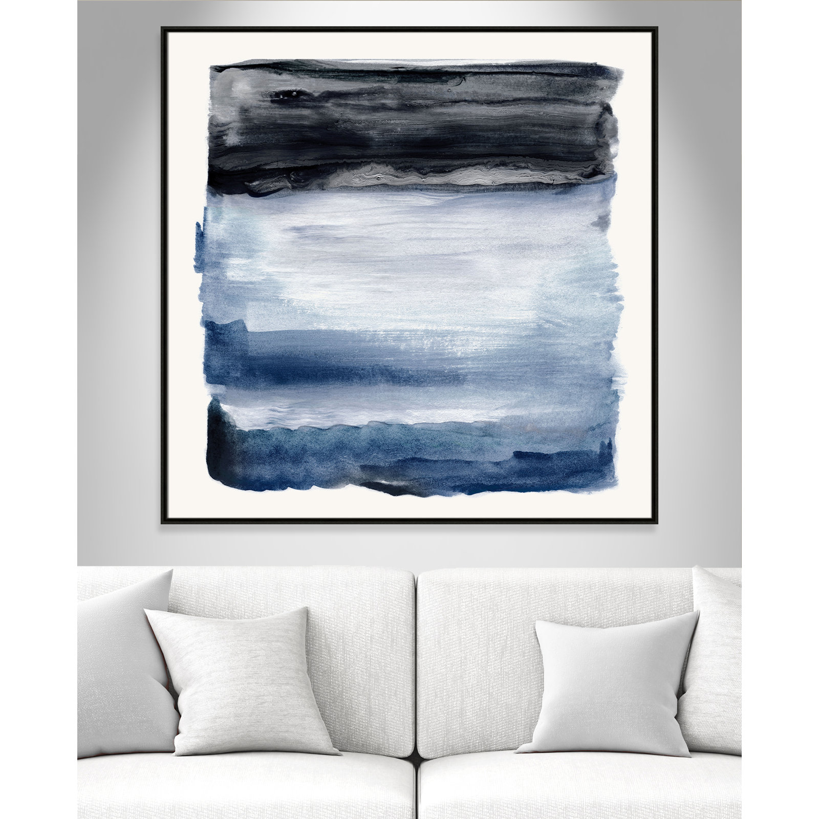 Casa Fine Arts "Navy Sky I" Print by Nan, Espresso, 46.5" H x 46.5" W