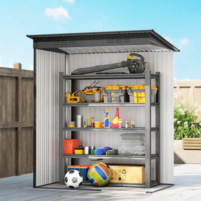Outsunny 5 x 3.5ft Metal Garden Storage Shed Effortless Assembly