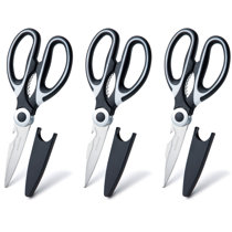 Linoroso Kitchen Scissors Heavy Duty Kitchen Shears with Magnetic Holder Made with Japanese Steel 4034 - Graphic,Cow