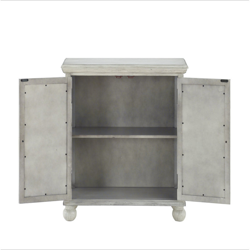 Armoire de rangement classique classique blanc antique 1Pc avec portes miroir, Blanc antique