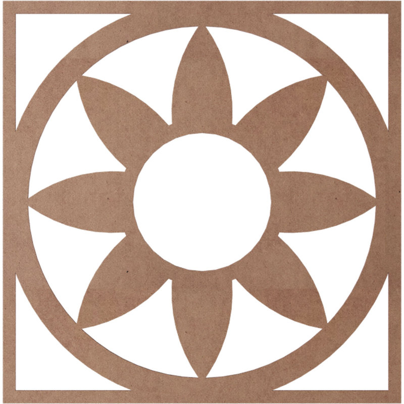Médaillon de plafond en bois Blume, Bois (qualité peinture), H 38 po x l 38 po x P 0,38 po