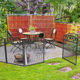 Bredevoort 110cm H x 60cm W Black Metal Fence Panel with 5 Panels