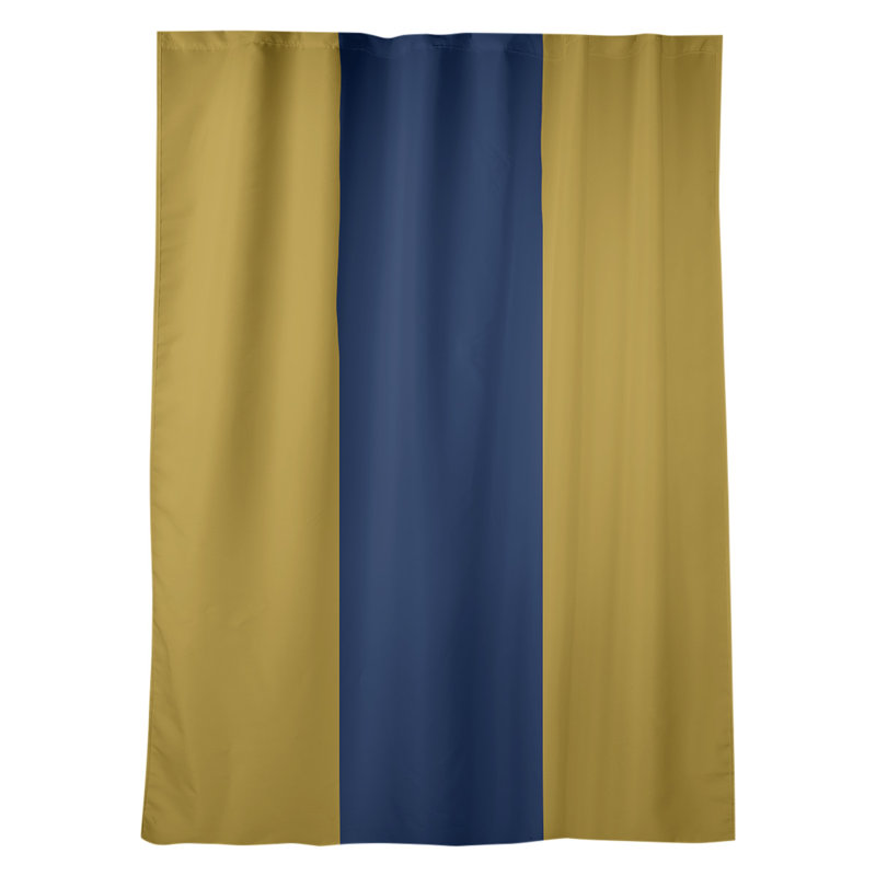Striped Room Darkening Rod Pocket Single Curtain Panel, Los Angeles Baseball Gold/Navy Blue/Gold