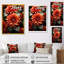 Fleurs de tournesol rouges - tournesols, art mural-79235045-155592004