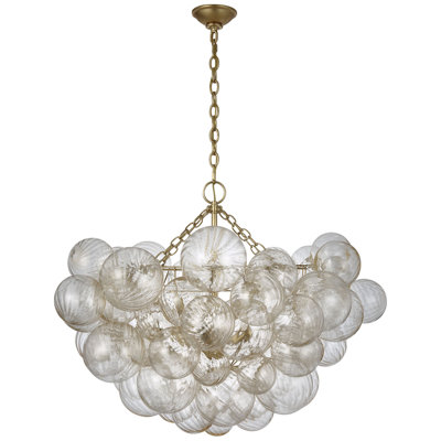 Julie Neill Talia Large Chandelier in Gild with Gold Fleck Glass