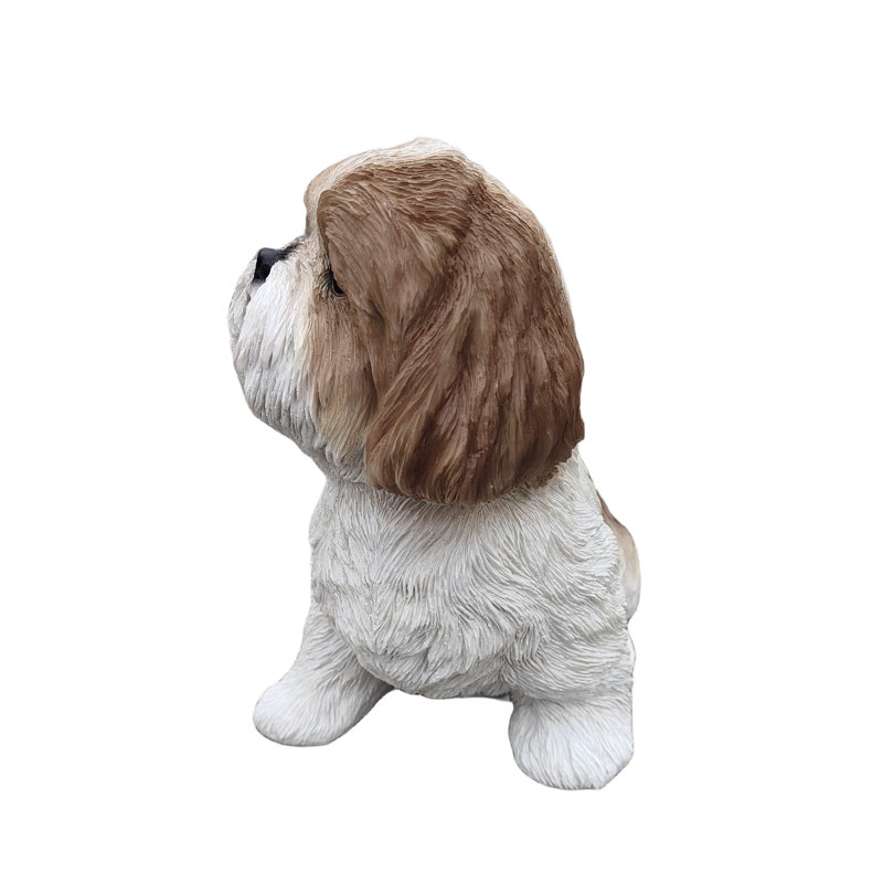 Shizu Harmony Brown and White Polyresin Dog Figurine