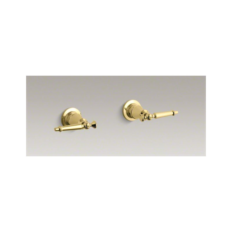Garniture de valve antique avec poignées levier, Laiton poli éclatant