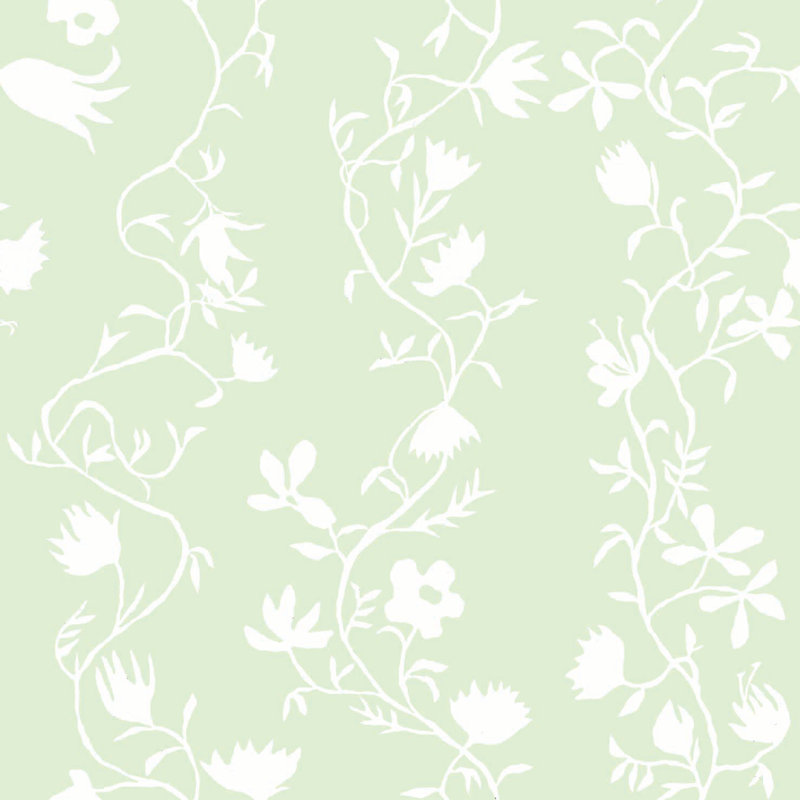 Rouleau de papier peint L 33 pi x l 20,5 po Susan Hable Flora, Vert