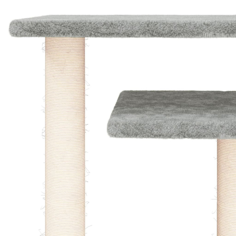 Cat Scratching Post Engineered Wood, Plush, Sisal Medium, Beige
