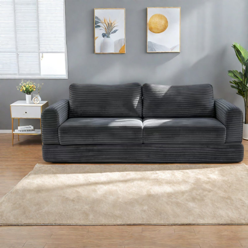Canapés convertibles escamotables, futon en velours côtelé de 55 pouces, salon moderne