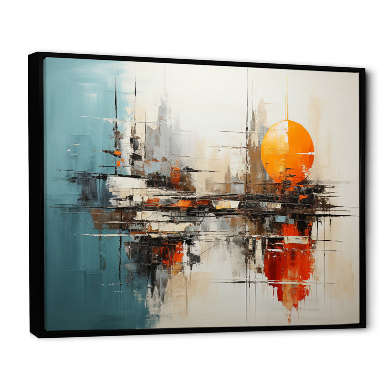 Harmonieux hybride II sur toile, Cadre flottant noir, H 30 po x l 40 po x P 1,5 po