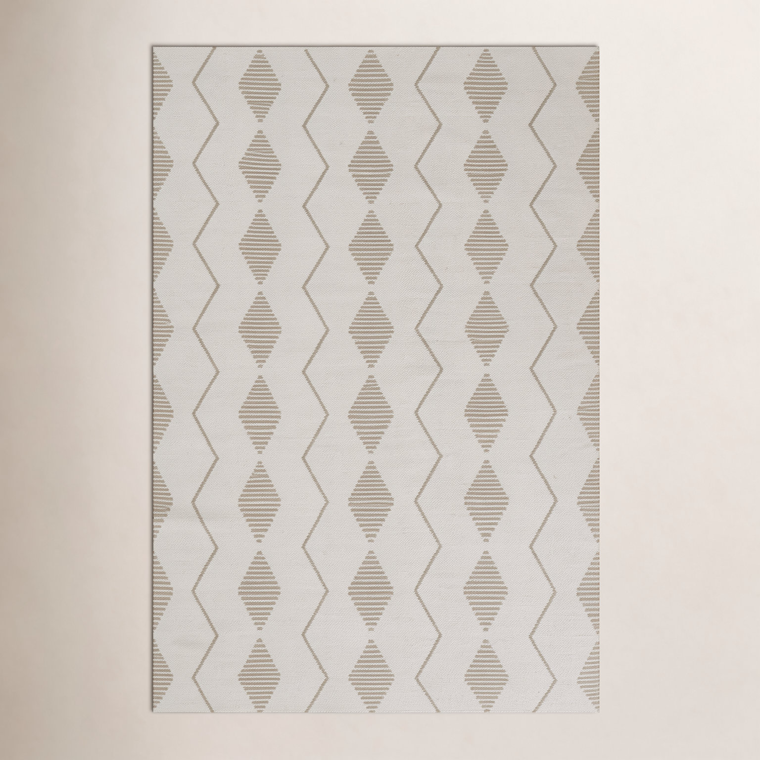 Malmo Beige Hand-Woven Geometric Outdoor Rug, Rectangle 8' x 10'