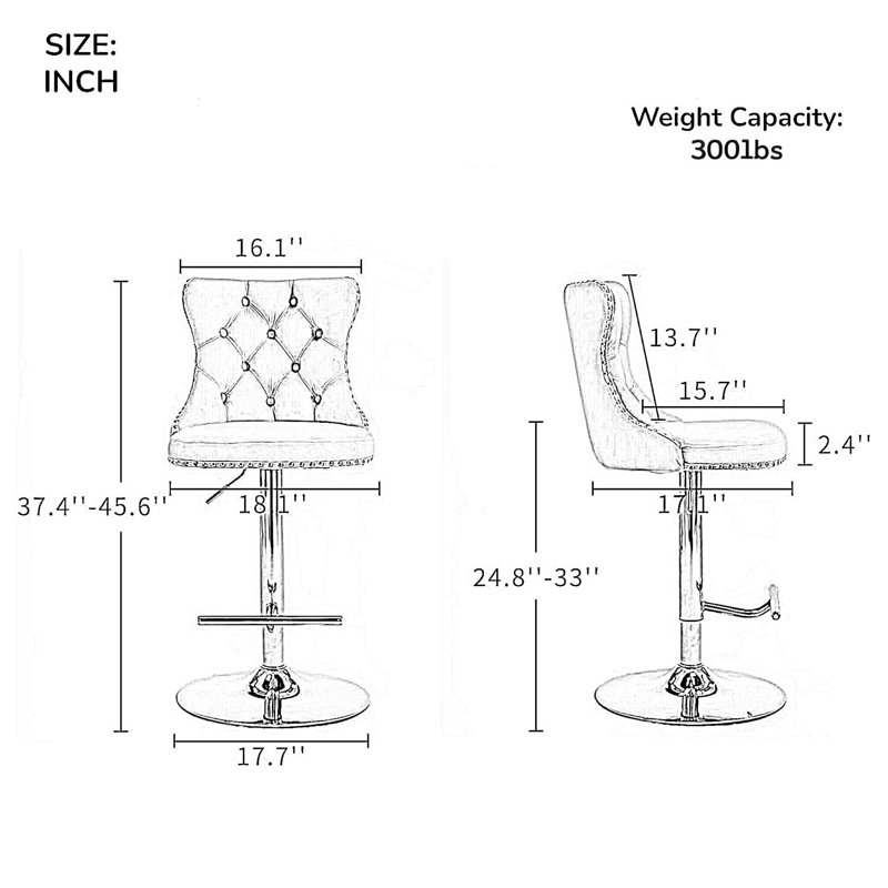 Tabourets de bar Kalinka, Argent, Kaki, 4