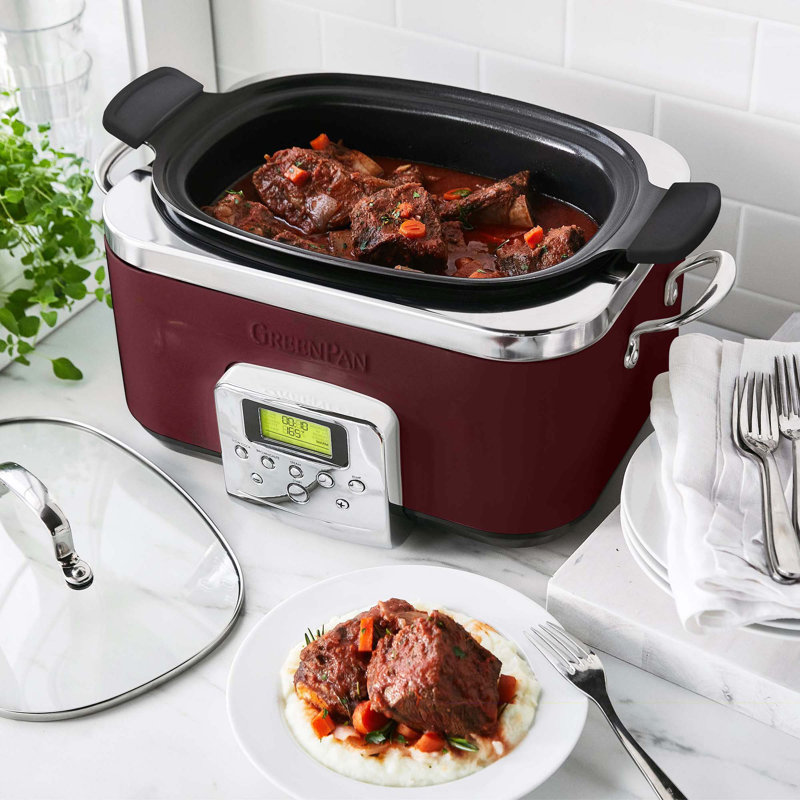 GreenPan Elite Ceramic Nonstick 6-Quart Slow Cooker, Oxford Blue