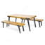 1 table de salle à manger, 2 bancs de salle à manger