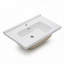 Vasque rectangulaire simple en céramique blanche de 81 cm x 51 cm avec un trou de robinet et un trop-plein.