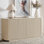 Buffet 64 "moderne cannelé avec crédence en chêne gris