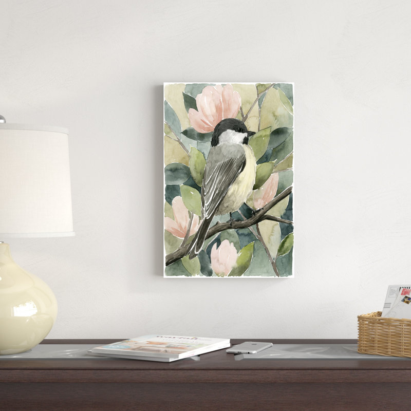 «Veiled Aviaire I» par Grace Popp - peinture sur toile tendue, H 18 po x l 12 po x P 1,25 po