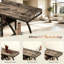 Console Chic avec tablettes en chêne rustique