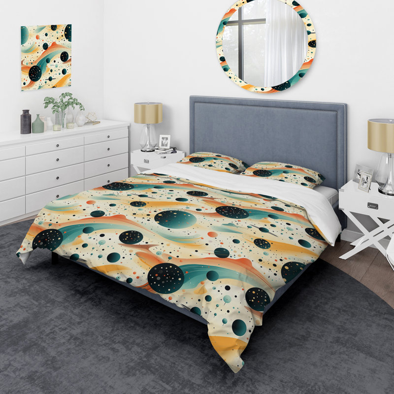 Cosmic Landscape I - Ensemble de housse de couette géométrique - Polyester microfibre