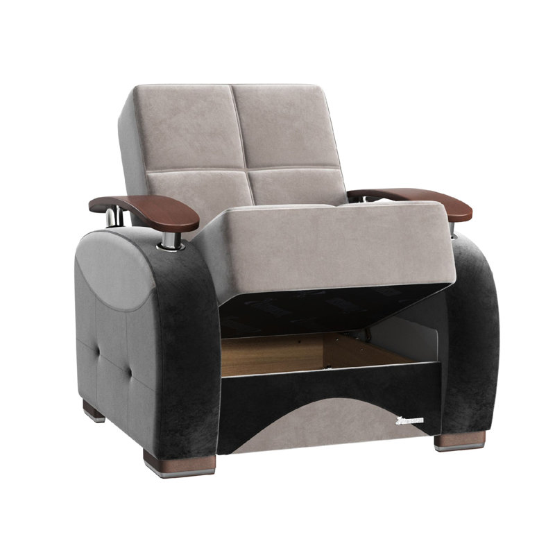 Fauteuil avec rangement gris - Design moderne et fonctionnel