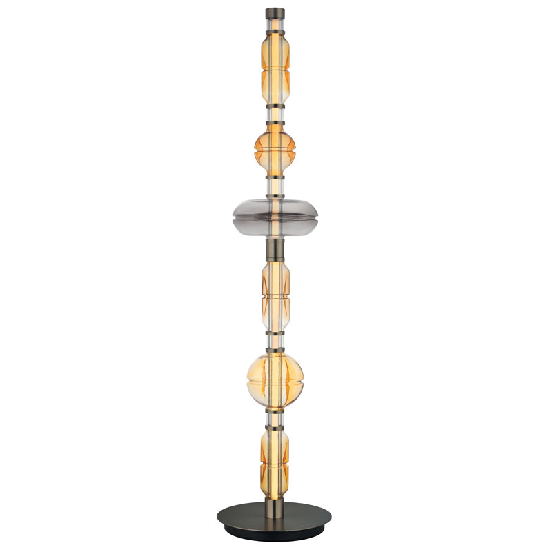 Gusto LED Floor Lamp, Gunmetal, Amber/Clear