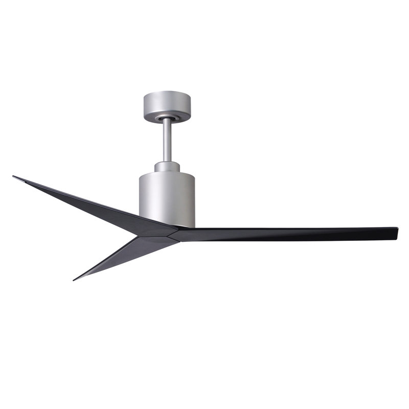 Eliza Outdoor Downrod Ceiling Fan, Brushed Nickel, Matte Black
