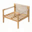 Fauteuil de patio extérieur en bois d'acacia