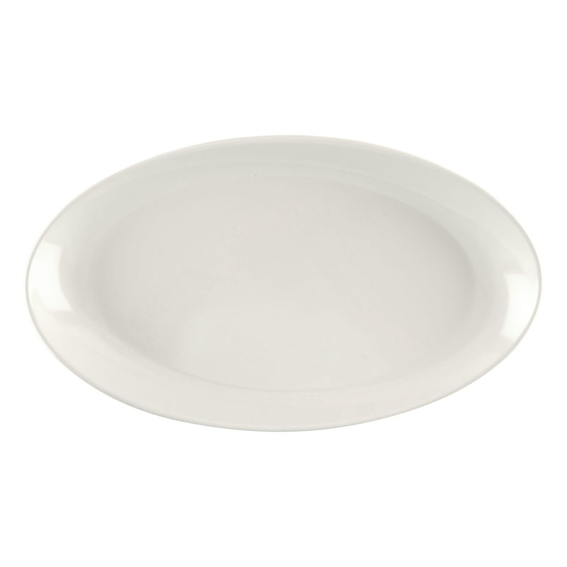 Le GE Plateau ovale en mélamine, Blanc américain, 16 po x 9 po