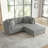 Seemab 3 - Piece Upholstered Light Gray Corduroy Modular Sectional with Pillow Back and Removable Ottoman-300411961