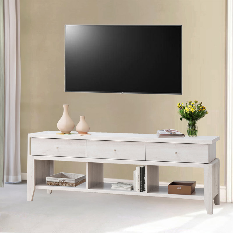 Nandhini 60'' W One-Piece Storage Credenza TV Stand with Three Open Shelves and Three Drawers