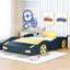 Lit plateforme pour voiture de course double - bleu foncé avec rangement robuste pour chambre à coucher + roues et bois de pin confortable-357771659