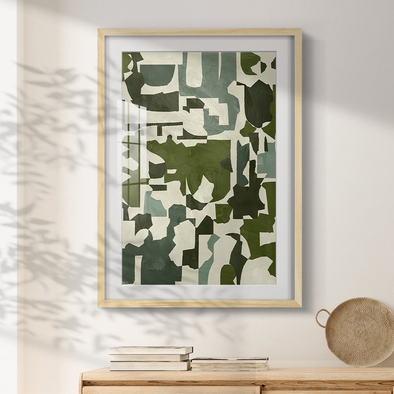 Earthen Patchwork I -Framed Print, 28.5" H x 20.5" W, Natural