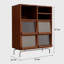 Bibliothèque de rangement en bois massif brun