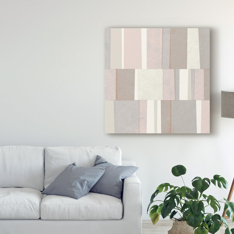 " Blush Abstract " by Michael Mullan Painting Print, 14" H x 14" W x 2" D