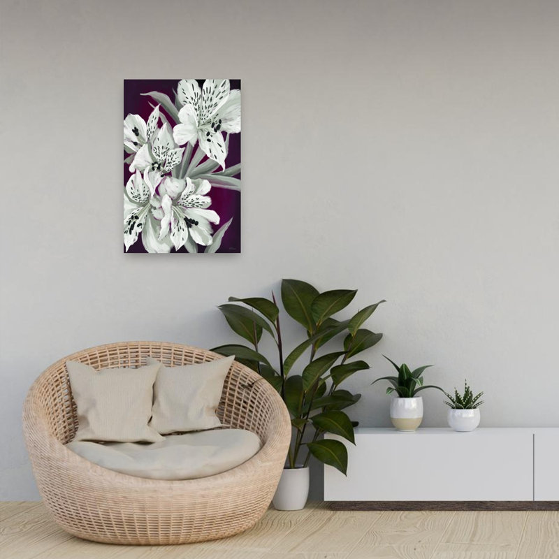 Evening Blooms Contemporary Abstract Nature Wall Art Print 1 Piece Wrapped Canvas Wall Art, 60.96cm H x 40.64cm W