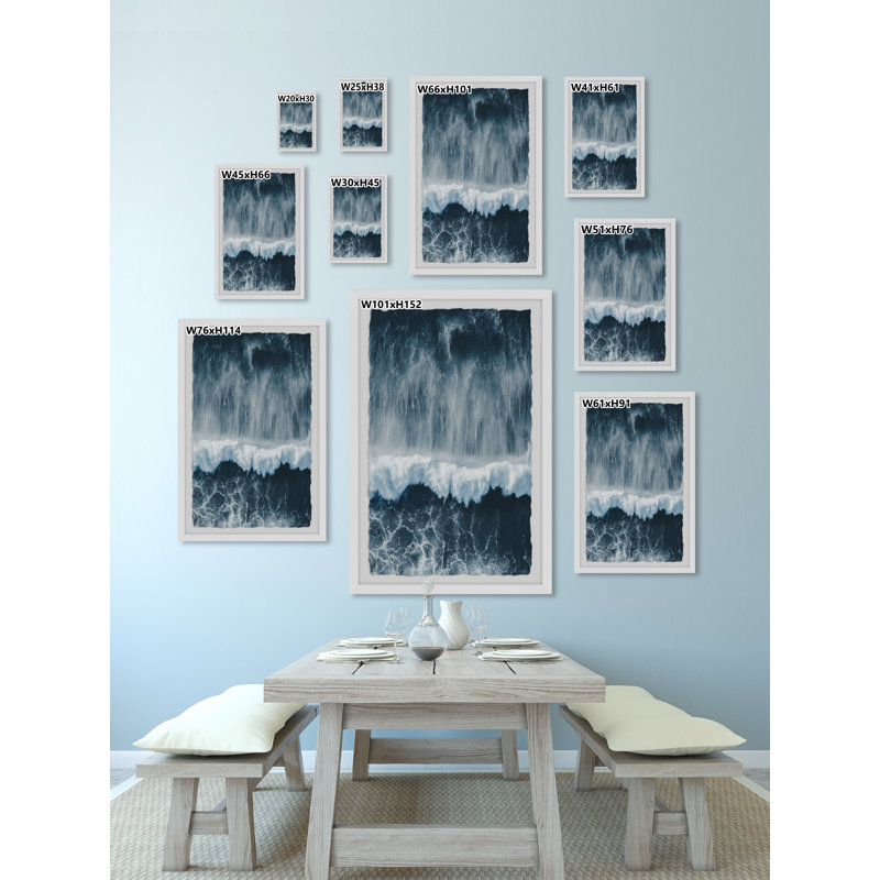 Waves Roll 1 Piece Single Picture Frame Painting, 30cm H x 20cm W x 3.81cm D